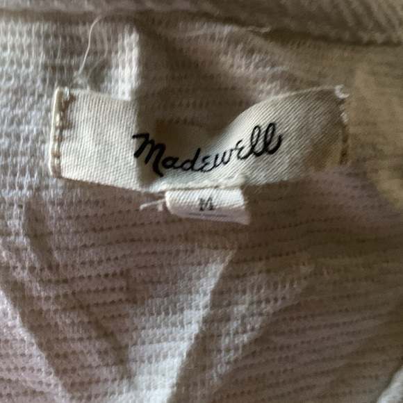 Madewell Womens Ottoman Jacquard Ruched Front V-Neck Top Small Ivory Size M boho - Picture 5 of 14